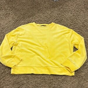 Zara Yellow Plush Crewneck Sweater